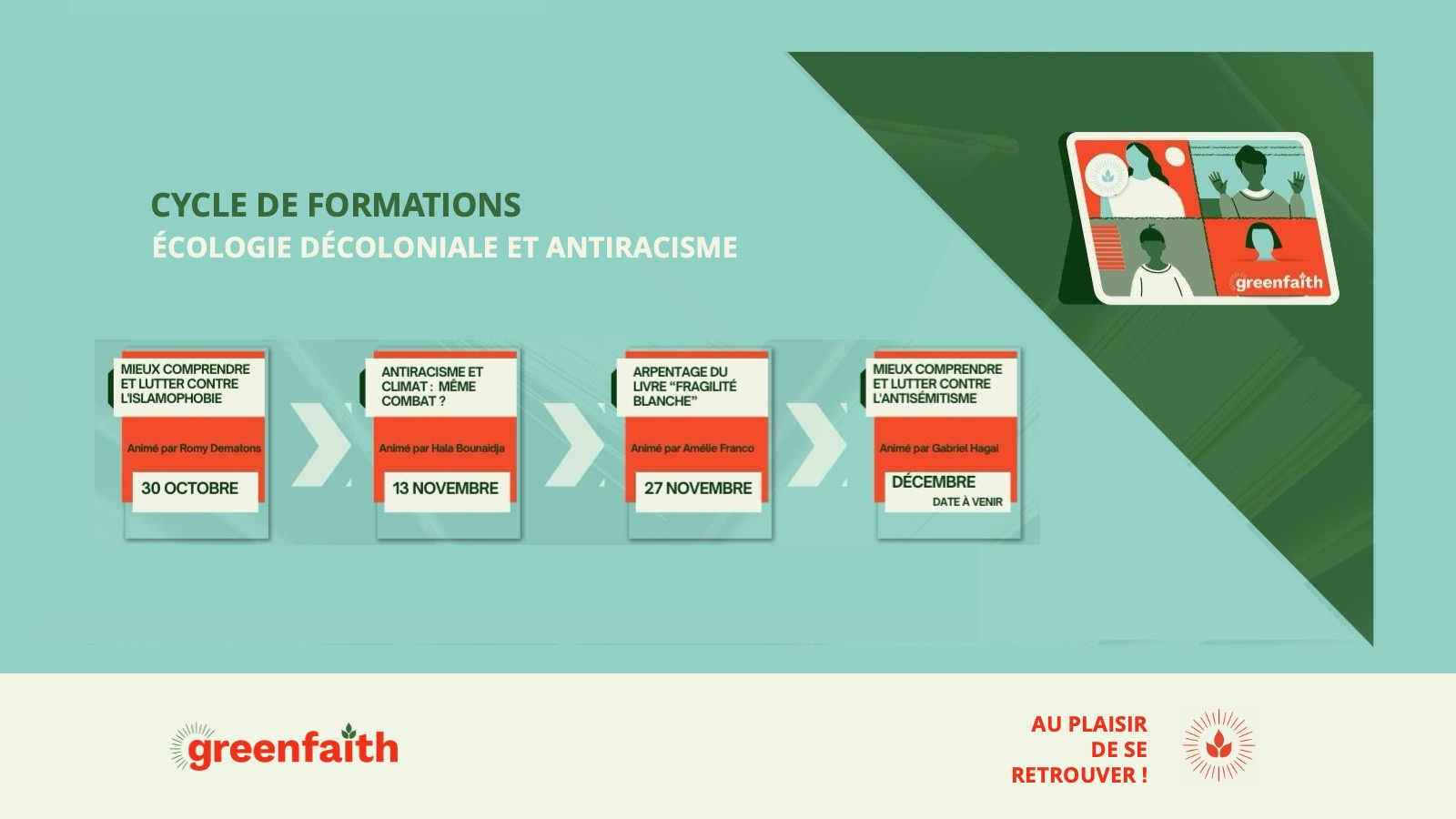 Visuel du cycle de webinaires "Voix de la Terre" de GreenFaith France
